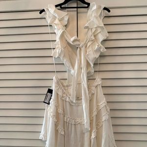 Seek The Label NWT White Linen Cut Out Mini Dress